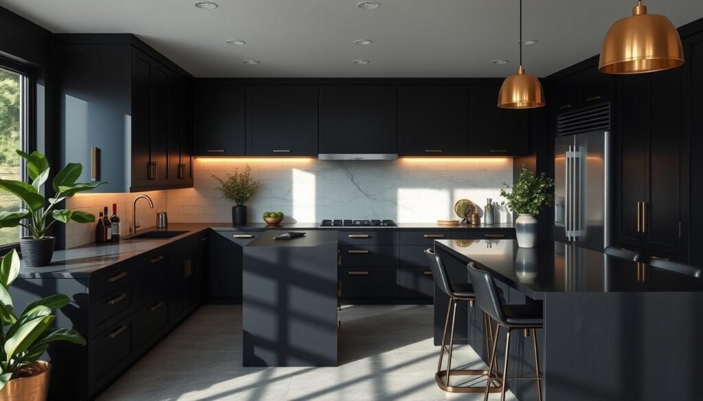 dark kitchen design