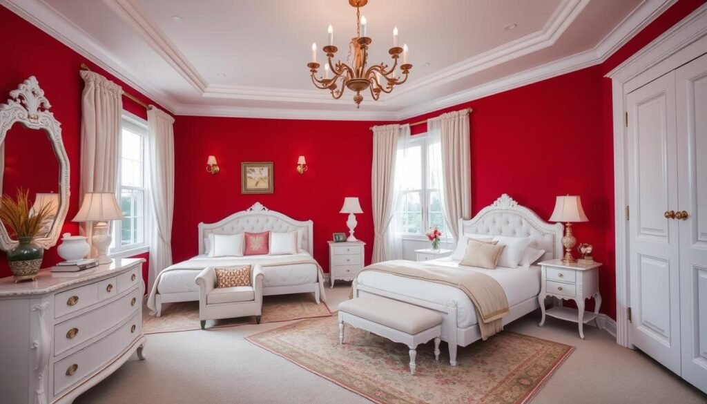 red accent wall