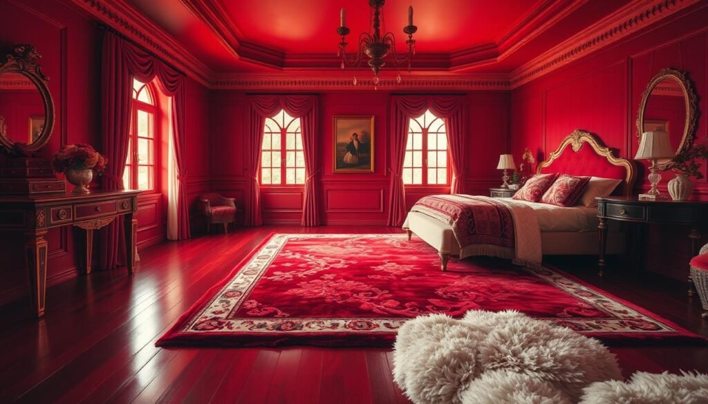 red bedroom floor coverings