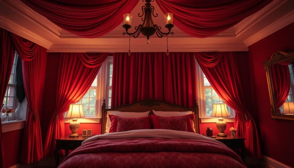 red bedroom lighting
